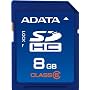 A-DATA 8 GB SDHC Class 6 Flash Memory Card 8GSDHC6 (Blue)
