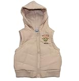 Infant Boy Beige Footbal Hooded Vest - Sweet & Soft 6M 12M 18M 24M