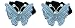 Fashion Hair Accessory ~ Blue Metal Butterfly with Crystals and Pearls Pony Tail Holder Set of 2
