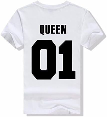 King Queen 01 Back Print Couple T Shirts Valentine's Day Gift