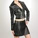 Jessie G. Women's Cropped Lambskin Leather Motorcycle Jacket in Black or White image 4