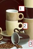 Produkt-Bild: Espressotassen Candy Choco 6 moderne Tassen f&uuml;r Espresso