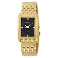 Armitron Men`s 204244BKGP Diamond Accented Gold-Tone Black Rectangle Dial Dress Watch