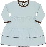 T-shirt ruffle t-dress- blue and brown 100% pima cotton