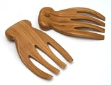 Lipper International Salad Hands with Knob Stand, Bamboo
