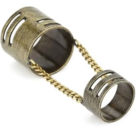 14k belly button ring LUV AJ Brass Double Cut Out Ring
