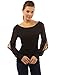 PattyBoutik Women's Chiffon Slit Bishop Long Sleeve Blouse