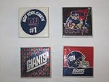 4 New York Giants Tile Magnets