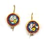 22K Gold Antique Roman Red Micro Mosaic Earrings by Suz Andreasen Couture, MADE IN AMERICA