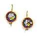 22K Gold Antique Roman Red Micro Mosaic Earrings by Suz Andreasen Couture, MADE IN AMERICA