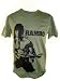 Rambo Mens T-Shirt - Stallone with Rocket Launcher on Distressed Hunter Green