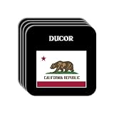 US State Flag - DUCOR, California (CA) Set of 4 Mini-Mousepad Coasters