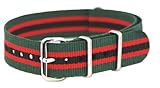 IMAGE OF 18mm James Bond Green - Nylon Nato Ballistic Military Watch Band Strap G-10