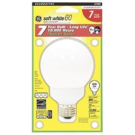 GE Energy Smart 15-Watt Globe Spiral Compact Fluorescent Light Bulb by General Electric
