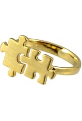 AppleLatte Puzzle Ring, Gold Plated Adjustable