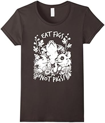 Women's Vegan T-Shirt Eat Figs Not Pigs T-Shirt Small Asphalt