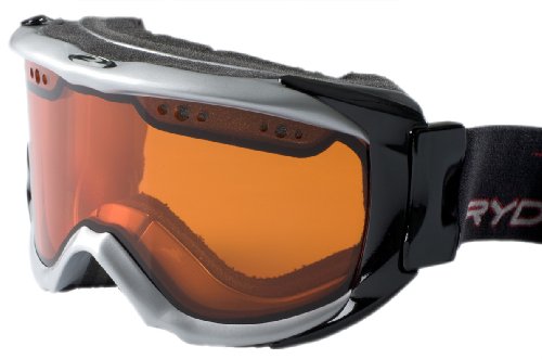 Ryders Eyewear Vapor Ski/Snowboard Goggle, Crys Lightning Silver With Amber Double Lens