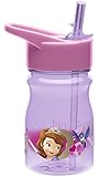 Zak! Designs Tritan Water Bottle with Flip-Up Spout and Straw with Sofia the First Graphics, Break-resistant and BPA-free Plastic, 12 oz.