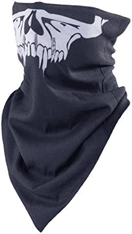 Black Seamless Skull Face Tube Mask Buff Skeleton Pack of 1