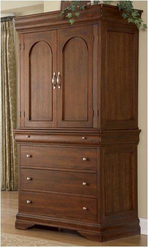 Tradewins FC-ARM T&B French Classics Solid Cherry Two Piece Door Armoire in Satin Cherry Finish