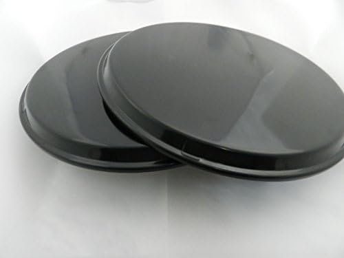 2 Plastic Round Rubber Lined Non-Slip Restaurant Server Serving Tray 16" Black