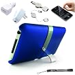 iPod Touch 2nd / 3rd Generation Blue skin case cover 3G bundle, home / car charger, USB cable 8GB, 16GB, 32GB, 64GB (newest model) + Includes a 4-inch eBigvalue Determination Hand Strap and a Screen Guard Protector for iPod Touch