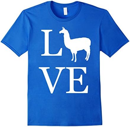 Men's Love Llama Shirt Large Royal Blue