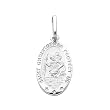 14K White Gold Small Religious Saint Christopher Medal Charm Pendant