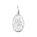 14K White Gold Small Religious Saint Christopher Medal Charm Pendant