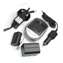 Compatible Accessory Kit - High-Capacity Rechargeable Lithium-ion Battery and Battery Charger ( Mains Leads & Car ) for / fits digital camera/camcorder model HITACHI Blu-ray DZ-BD7HE