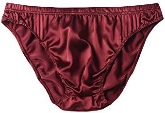 Narasilk Men's 100% Satin Silk, Pure Luxury Brief, Underwear S Date Red