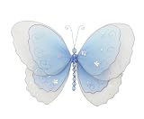 10 Blue Multi-Layered Butterfly nylon hanging ceiling wall baby nursery room wedding decor decoration