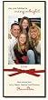 Holiday Photo Cards - 8 3/8" x 4" - Photo Ecru Layered Ribbon Greeting Cards Created From Your Favorite Photo - set of 20
