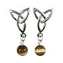 Trinity Knot Dangle CAT Eye Bead Design Post Earrings