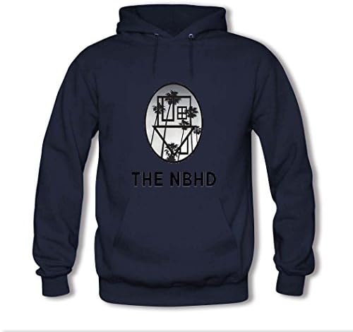 ZIHIA Men's The Nbhd Band Printed Cotton Hooded Sweatshirt Large Blue
