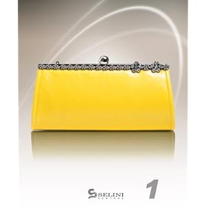 Retro Basic Clutch with Stone Floral Top Evening Bag