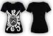 Clock female Women Glitter Sequin black short-sleeved cotton T-shirt