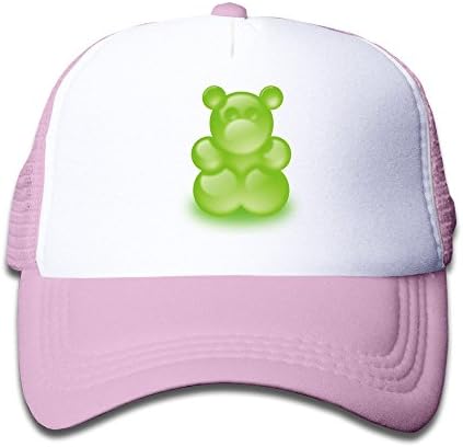 Funny Gummy Bears Green Apple Candy Mesh Trucker Baseball Hat For Kid One Size Pink