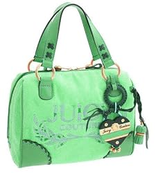Juicy Couture Terry Heart Tassel Daphne Satchel Bag Purse Green