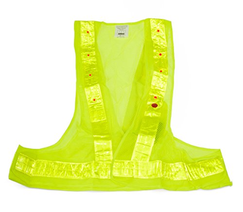 SE EP08L-G Safety Vest Illuminated by 16 Red LEDs, One Size, Yellow