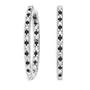 10K White Gold 1/2 ct. Alternating Black and White Diamond Hoop Earrings