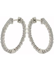 1.35 ct Round Cut Diamond Hoop Huggie Earrings in 18KT