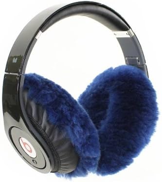 EarMuffies - fur earmuff covers for headphones - LARGE Sheepskin Blue (Fits Beats Beats Studio/Executive and other popular headphones)