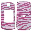 Hot Pink with White Zebra Strip Snap on Hard Skin Faceplate Cover Case for Samsung Alias 2 Alias2 U750
