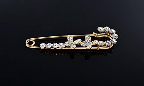 OUDUO Women's Butterfly Artificial Crystal Brooch Hijab Shawl Artificial Crystal Pin