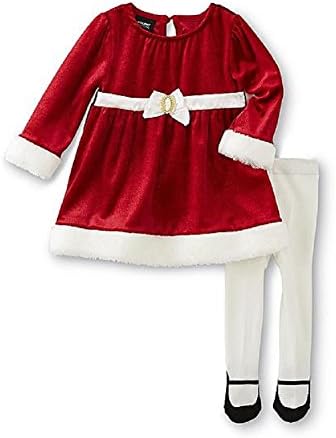 Holiday Editions Baby Girl's Christmas Dress & Leggings (6/9 Months, red)