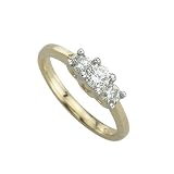 3 Diamond Bridal Engagement Ring 1/2 ct. in 14K Yellow Gold