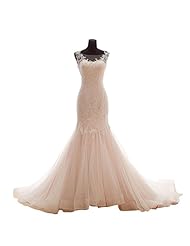 Mermaid Sleeveless Satin/Tulle Empire   Waistline Jeweled Beaded  Lace-Up Applique  Dress with a Chapel Train  With Ruffles