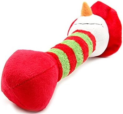 Huajun® Sound Knot Pet Toys Plush Bones Pig Bear Snowman (Red hat snowman)