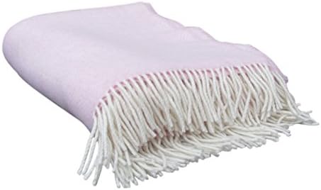 Irish Merino Cashmere Wool Throw Blanket (Pink)